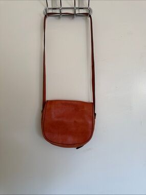 J Crew Leather Structured Saddle Crossbody Red